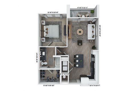 A1 Floor Plan at Livano Norfolk, Norfolk, 23502